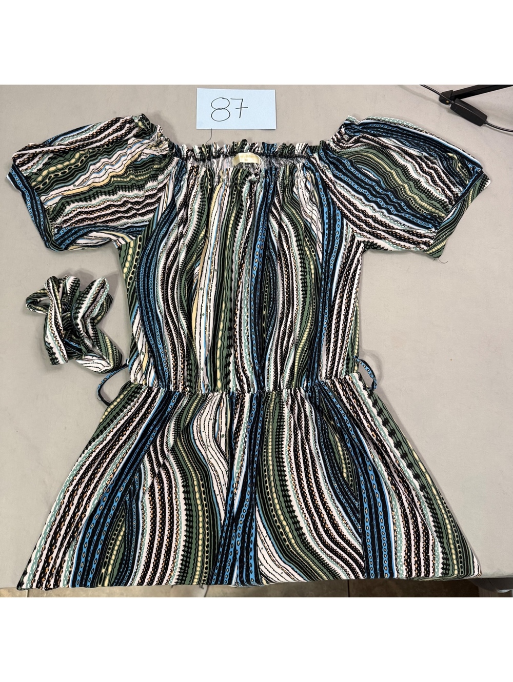 Seven Islands Women's 2X Striped Off Shoulder Jumpsuit